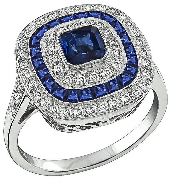 1.38ct Sapphire 0.43ct Diamond Ring Photo 1