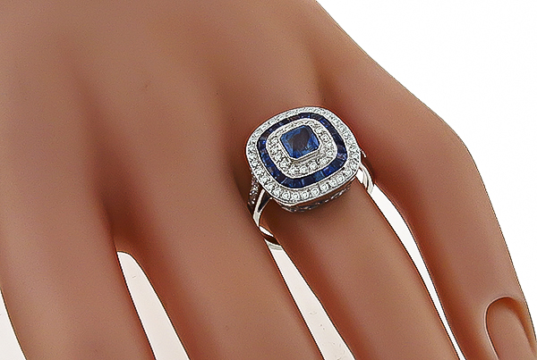 1.38ct Sapphire 0.43ct Diamond Ring Photo 1