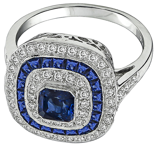 1.38ct Sapphire 0.43ct Diamond Ring Photo 1