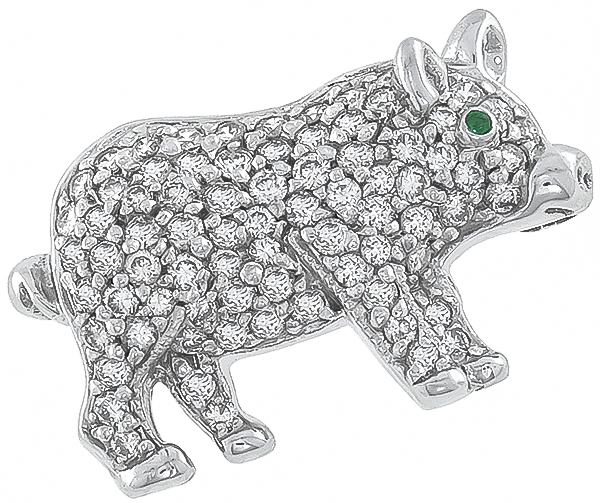 1.40ct diamond pig pin photo 1