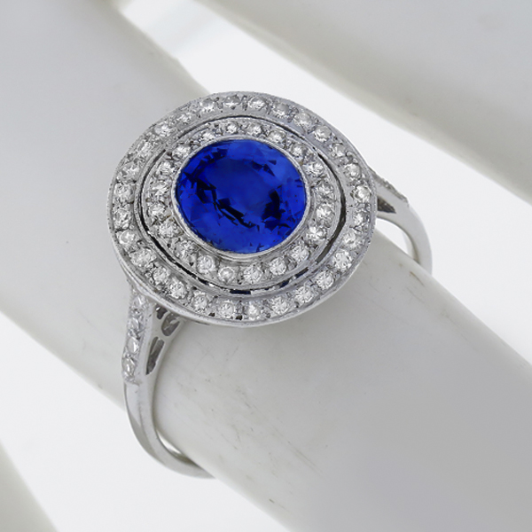 sapphire diamond 18k white gold ring 1