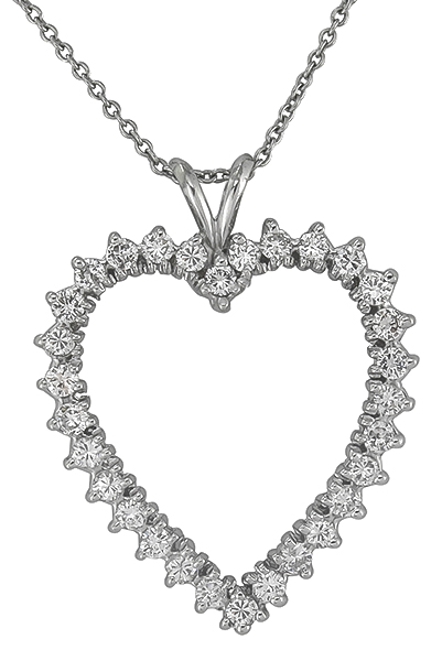 1.50ct diamond gold heart pendant photo 1