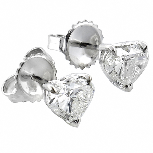 14k white gold diamond stud earrings 1