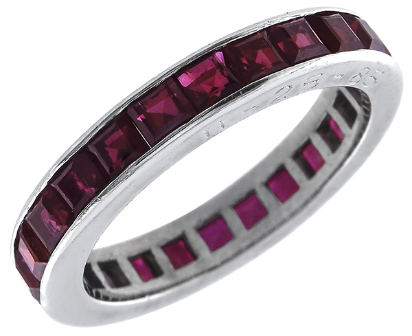  18k white gold ruby eternity wedding band 1