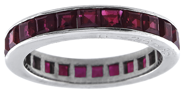  18k white gold ruby eternity wedding band 1