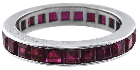  18k white gold ruby eternity wedding band 1