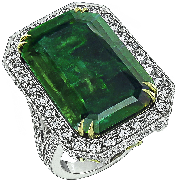 17.75ct Emerald Diamond Ring Photo 1