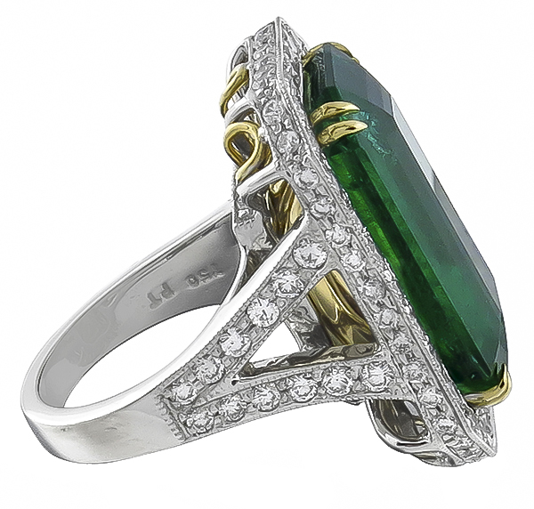 17.75ct Emerald Diamond Ring Photo 1