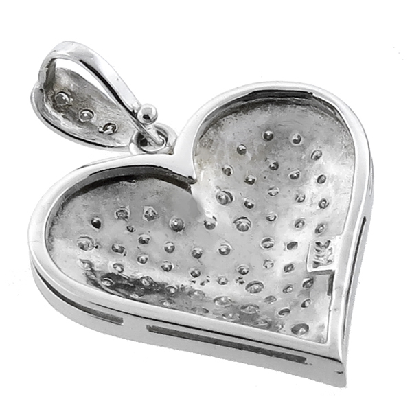 14k white gold diamond heart pendant 1