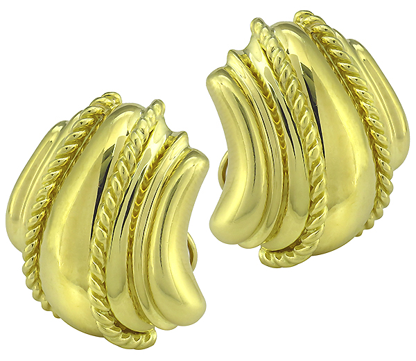 18k yellow gold earrings photo 1