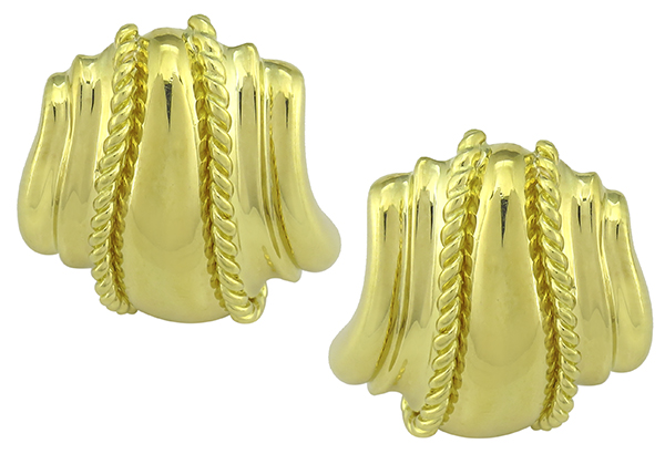 18k yellow gold earrings photo 1