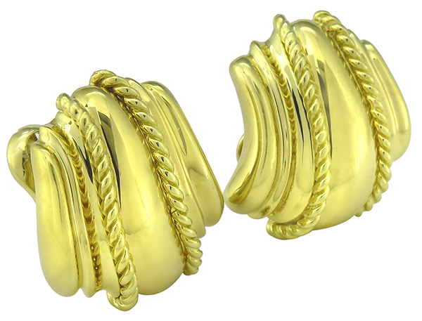 18k yellow gold earrings photo 1