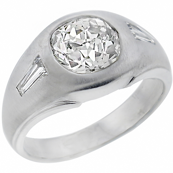 diamond 14k white gold gypsy ring  3
