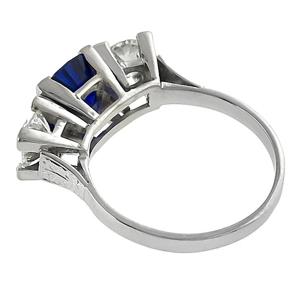 platinum sapphire and diamond 3 stone anniversary ring  1