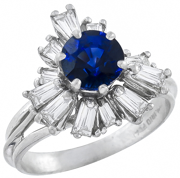 sapphire diamond platinum ring 1