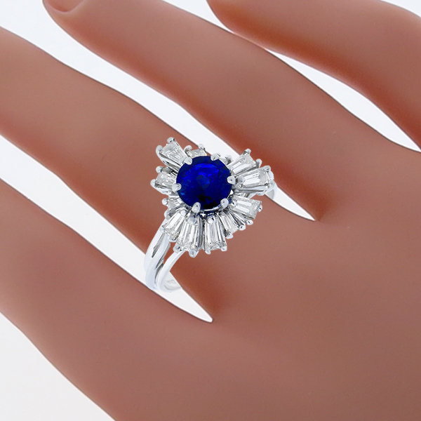 sapphire diamond platinum ring 1