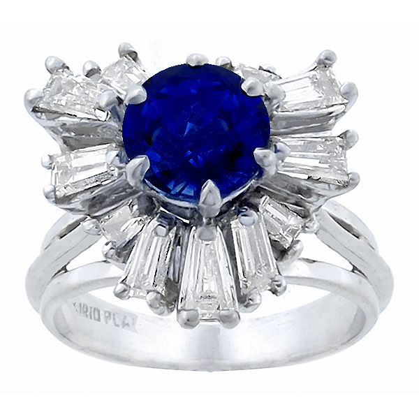 sapphire diamond platinum ring 1