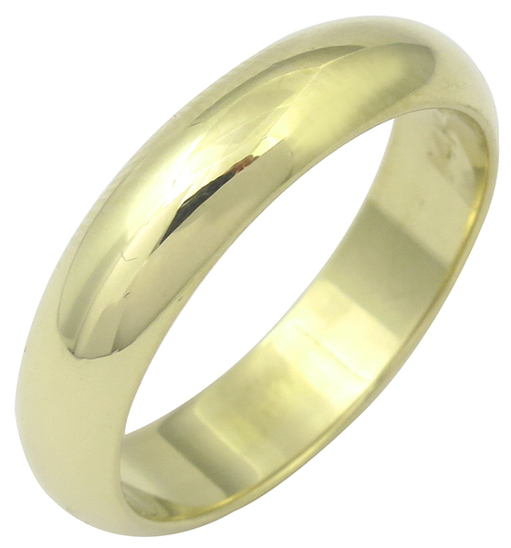 1960s 14k yellow gold wedding band 3/4 view photo