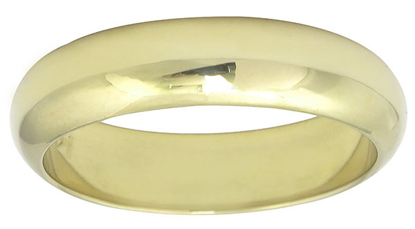 1960s 14k yellow gold wedding band 3/4 view photo