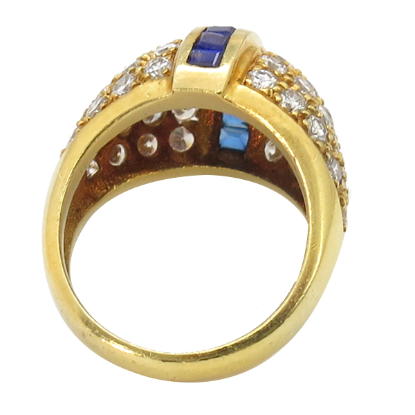 diamond sapphire 14k yellow gold ring 1