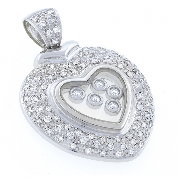  diamond 14k white gold heart pendant 1