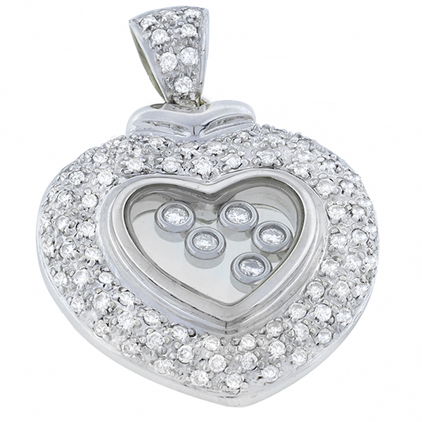  diamond 14k white gold heart pendant 1