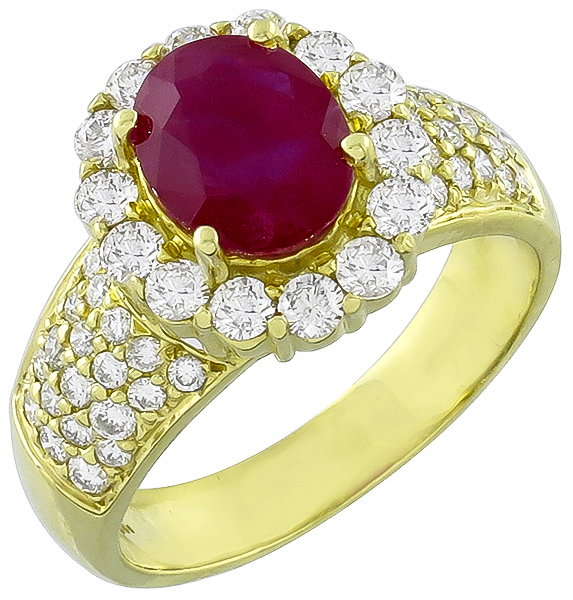 2.00ct ruby 2.00ct diamond ring photo 1