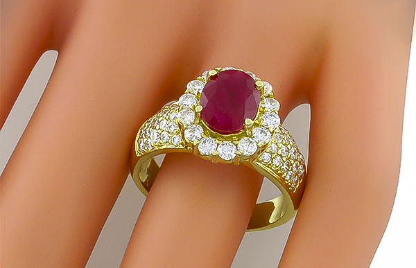 2.00ct ruby 2.00ct diamond ring photo 1