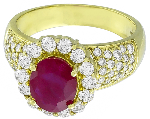 2.00ct ruby 2.00ct diamond ring photo 1