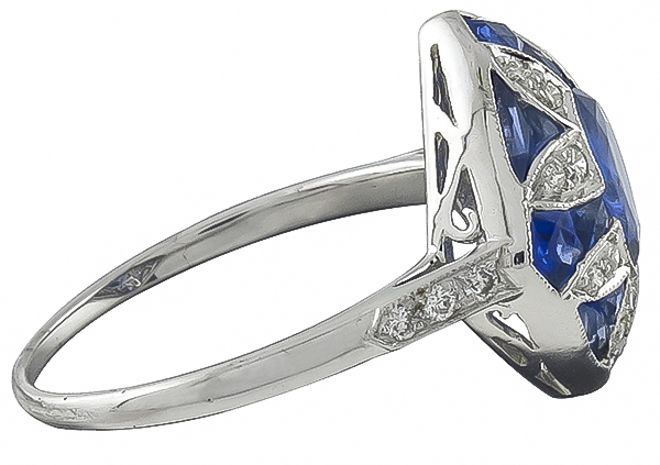 2.05ct Sapphire 0.20ct Diamond Ring Photo 1