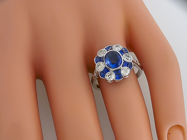 2.20ct sapphire 0.80ct diamond ring photo 1