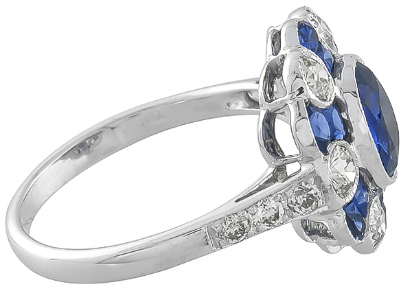 2.20ct sapphire 0.80ct diamond ring photo 1