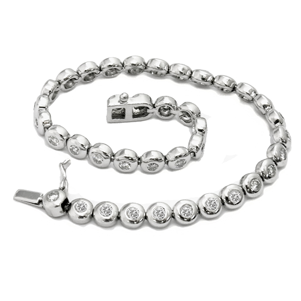 18k white gold tennis bracelet 1