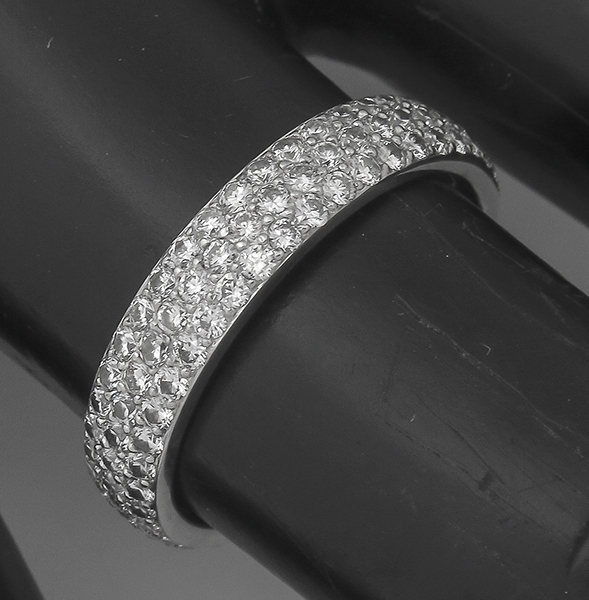 2.30ct diamond gold wedding band 3/4 view photo