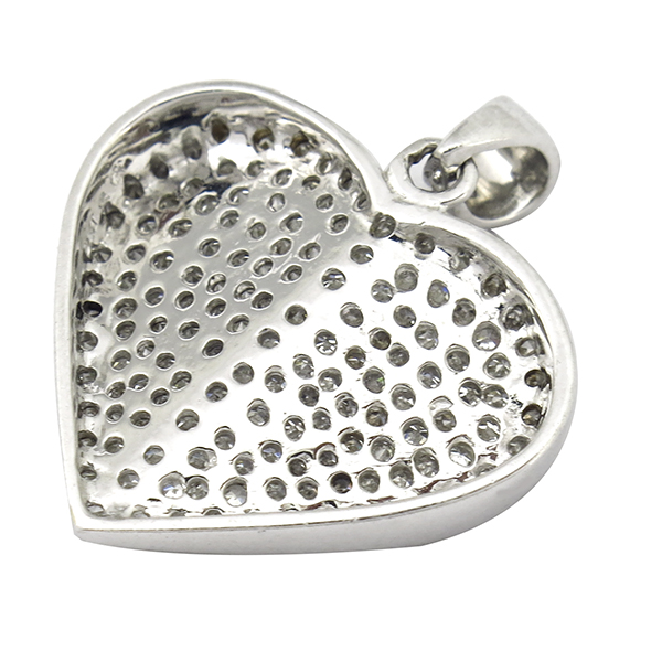  14K white gold heart pendant 1