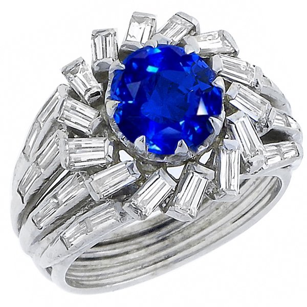 sapphire diamond 14k white gold ring 1