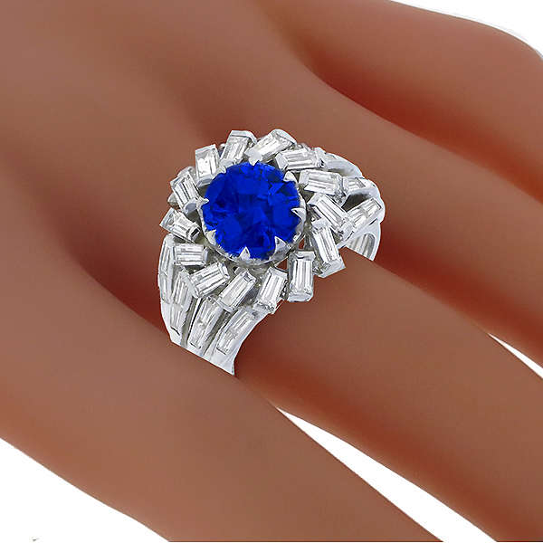 sapphire diamond 14k white gold ring 1