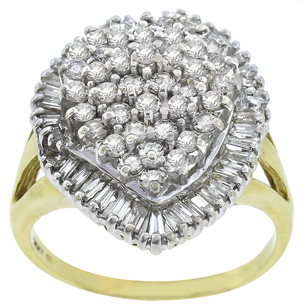  14k yellow gold diamond cluster ring 1