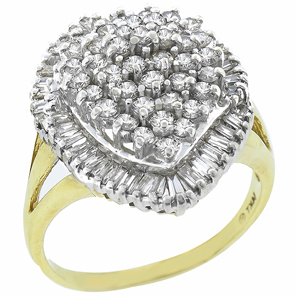  14k yellow gold diamond cluster ring 1