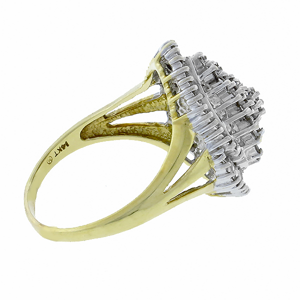  14k yellow gold diamond cluster ring 1