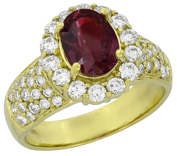 2.50ct rubellite 2.00ct diamond ring photo 1