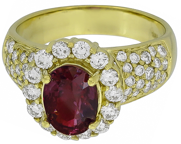 2.50ct rubellite 2.00ct diamond ring photo 1