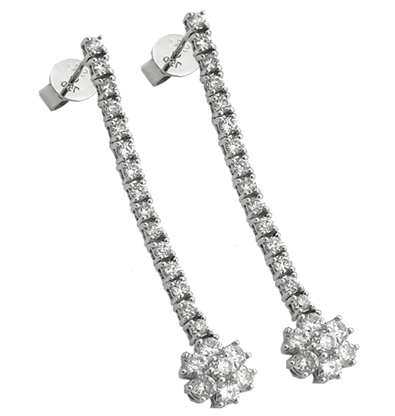 2.60ct Diamond Gold Drop Earrings