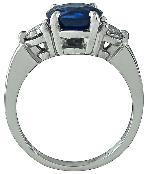 2.66ct Sapphire 0.70ct Diamond Engagement Ring Photo 1