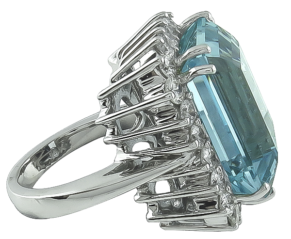 27.92ct Aquamarine 3.00ct Diamond Cocktail Ring Photo 1