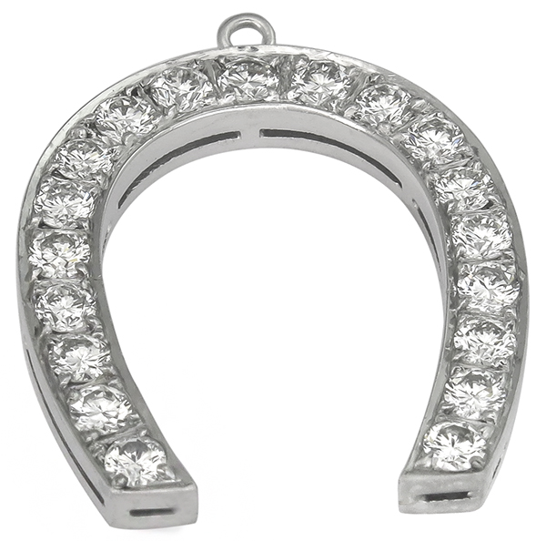 2.85ct diamond horse shoe pendant photo 1