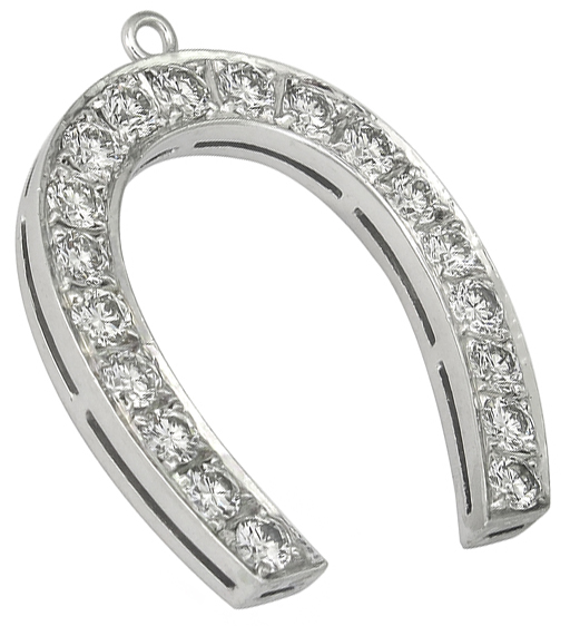 2.85ct diamond horse shoe pendant photo 1