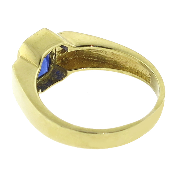  sapphire diamond 18k yellow gold ring 1