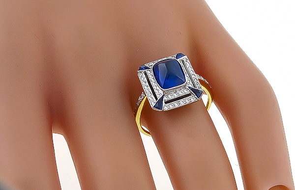 3.00ct Sapphire 0.30ct Diamond Ring Photo 1