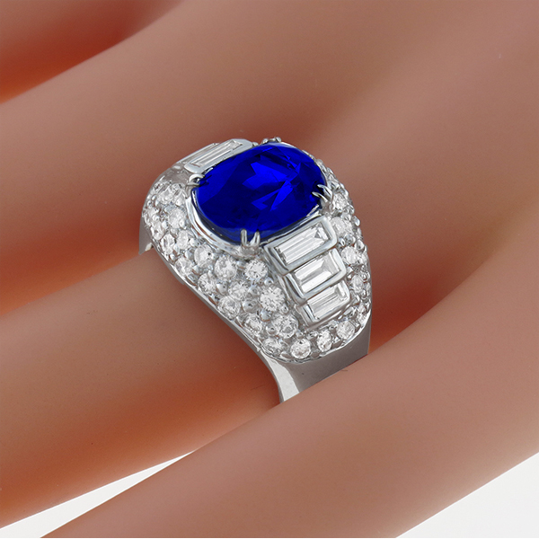  sapphire diamond platinum  ring 1